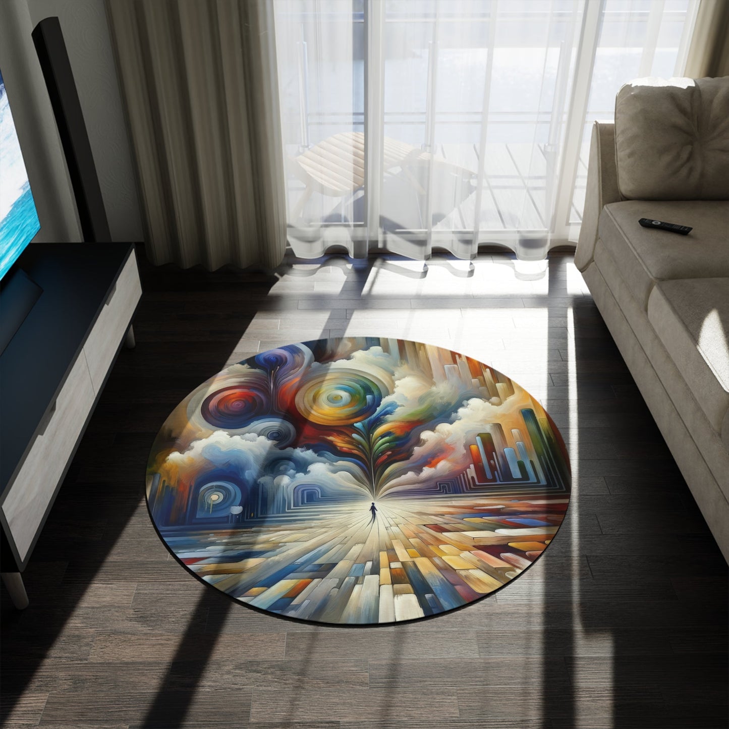 Sensory Thought Awakening Round Rug - ATUH.ART