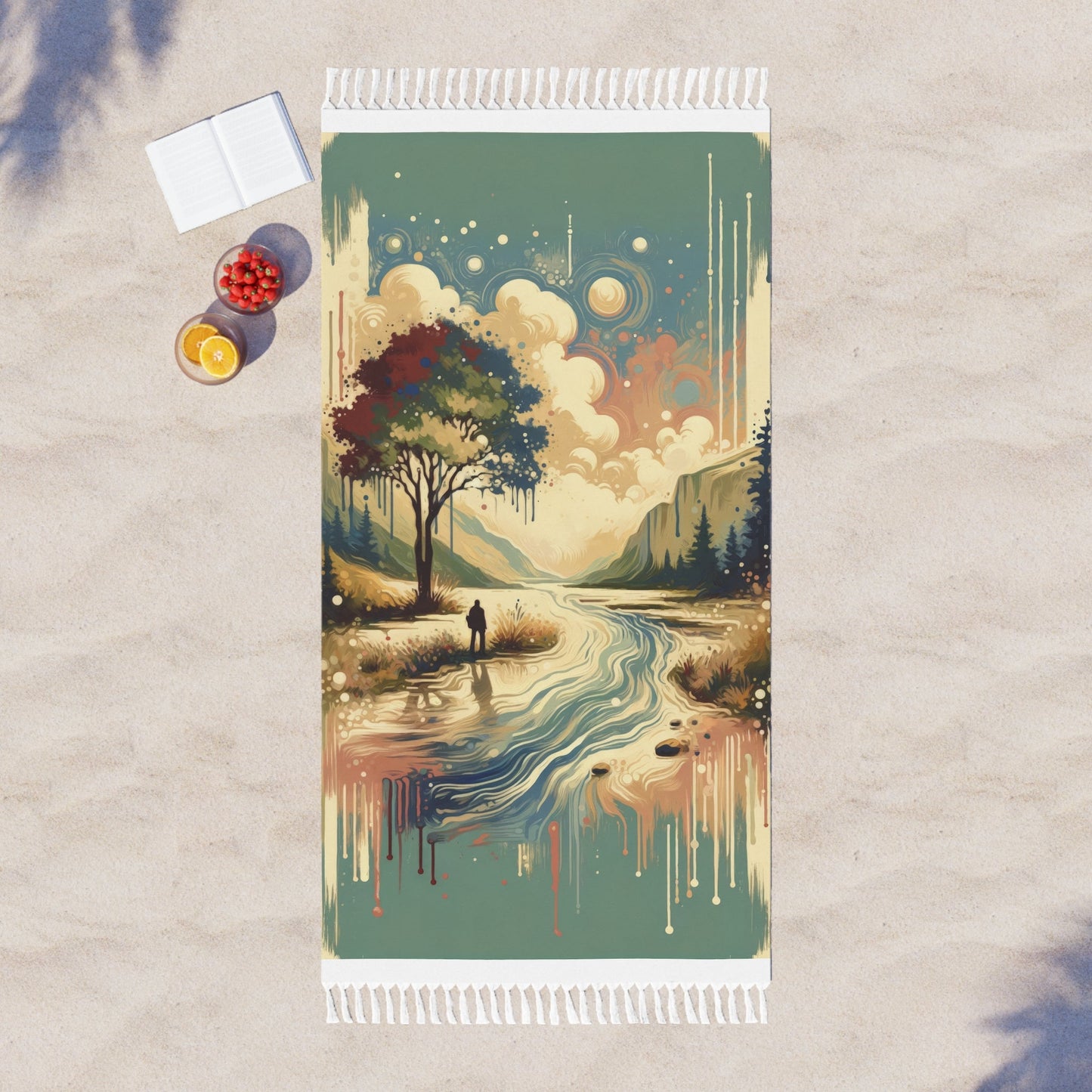 Serene Stream Sojourn Boho Beach Cloth - ATUH.ART
