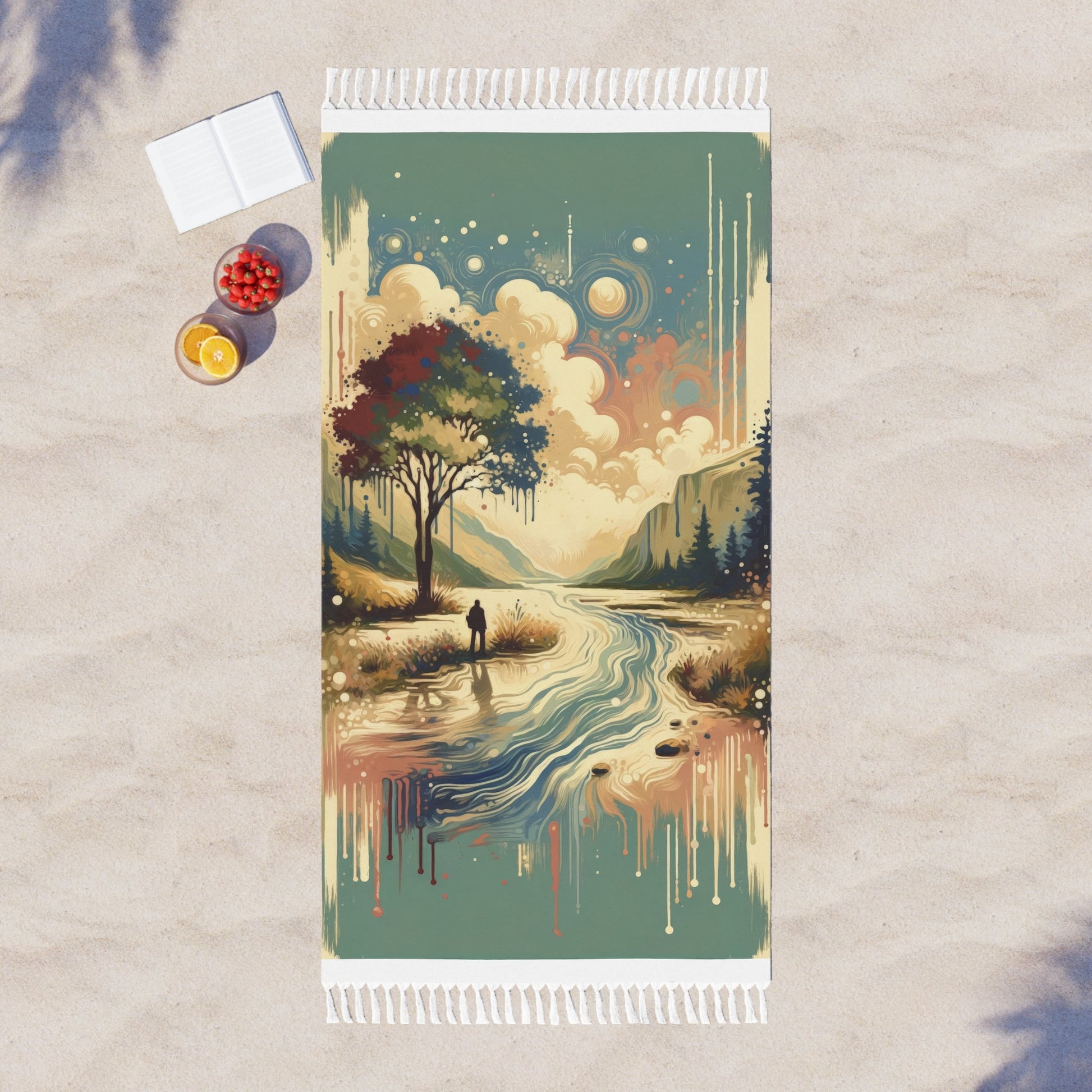 Serene Stream Sojourn Boho Beach Cloth - ATUH.ART