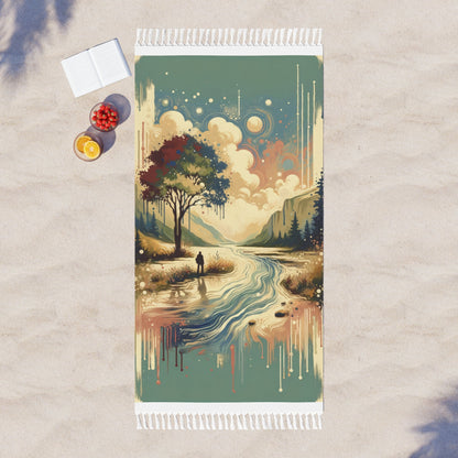 Serene Stream Sojourn Boho Beach Cloth - ATUH.ART