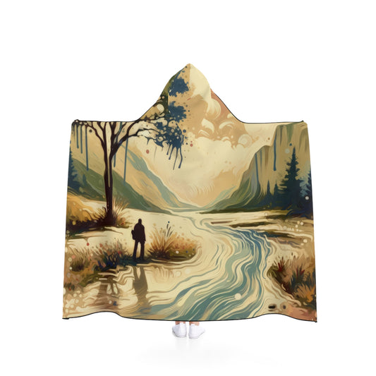 Serene Stream Sojourn Hooded Blanket - ATUH.ART