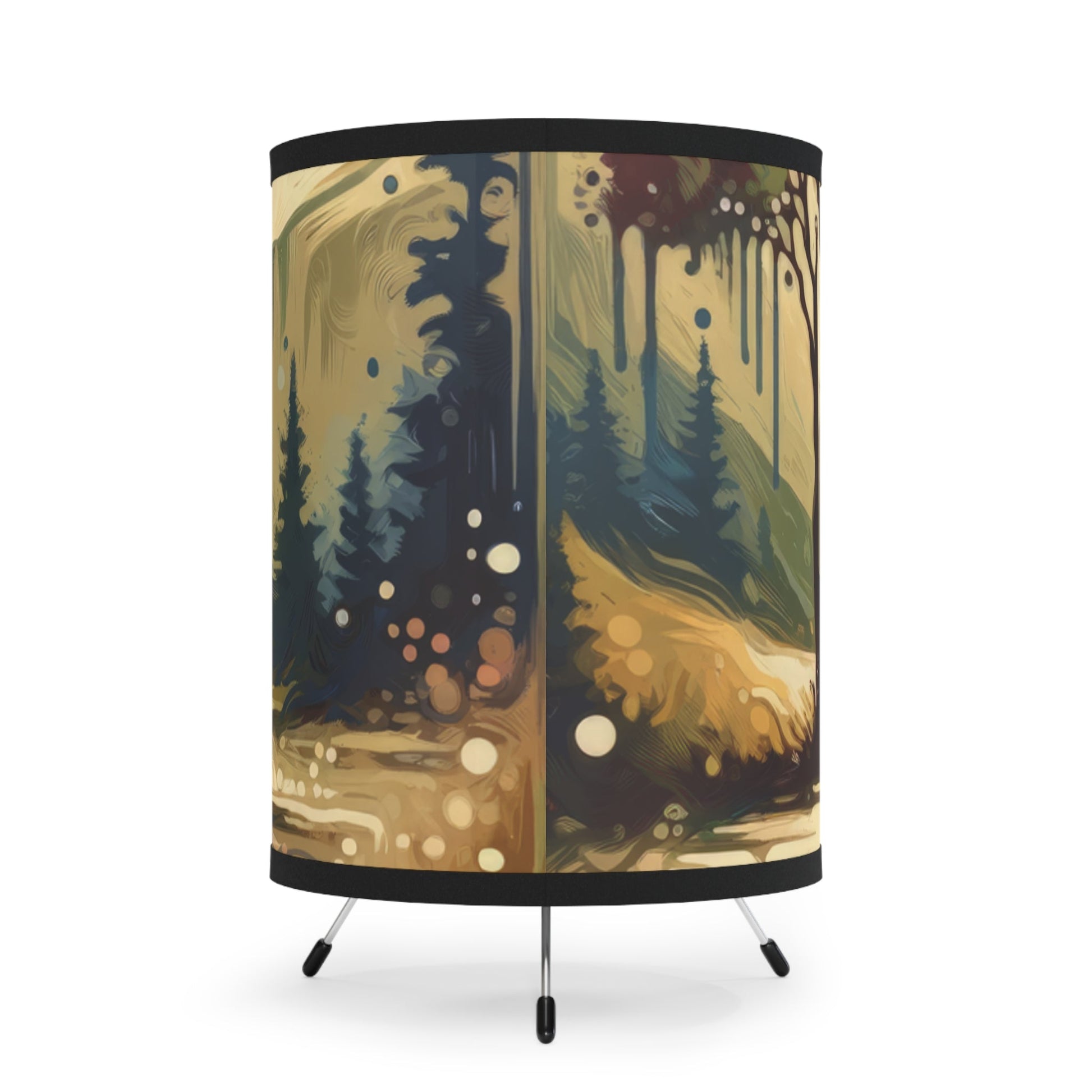 Serene Stream Sojourn Tripod Lamp with High-Res Printed Shade, US\CA plug - ATUH.ART