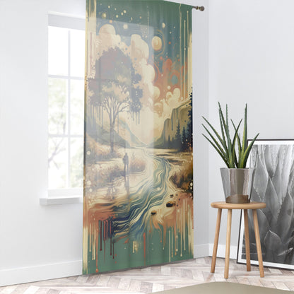 Serene Stream Sojourn Window Curtain - ATUH.ART