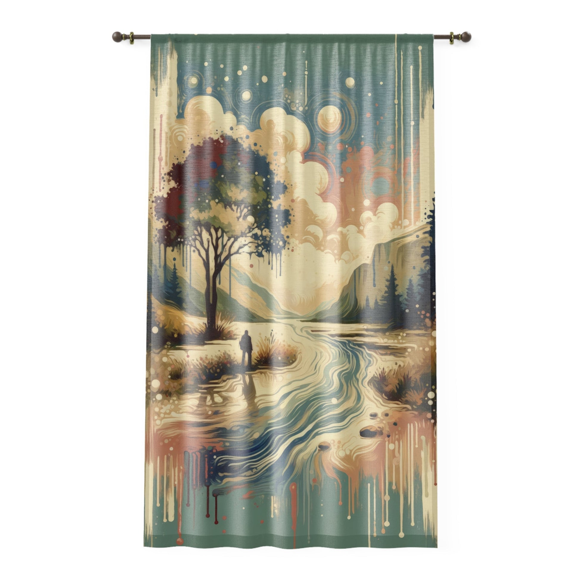 Serene Stream Sojourn Window Curtain - ATUH.ART