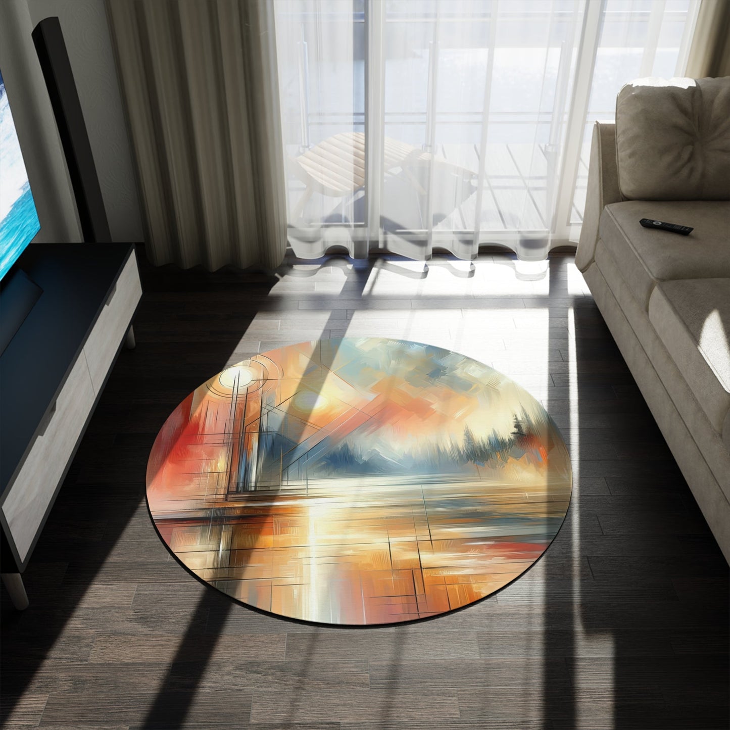 Simplicity Symphony Harmony Round Rug - ATUH.ART
