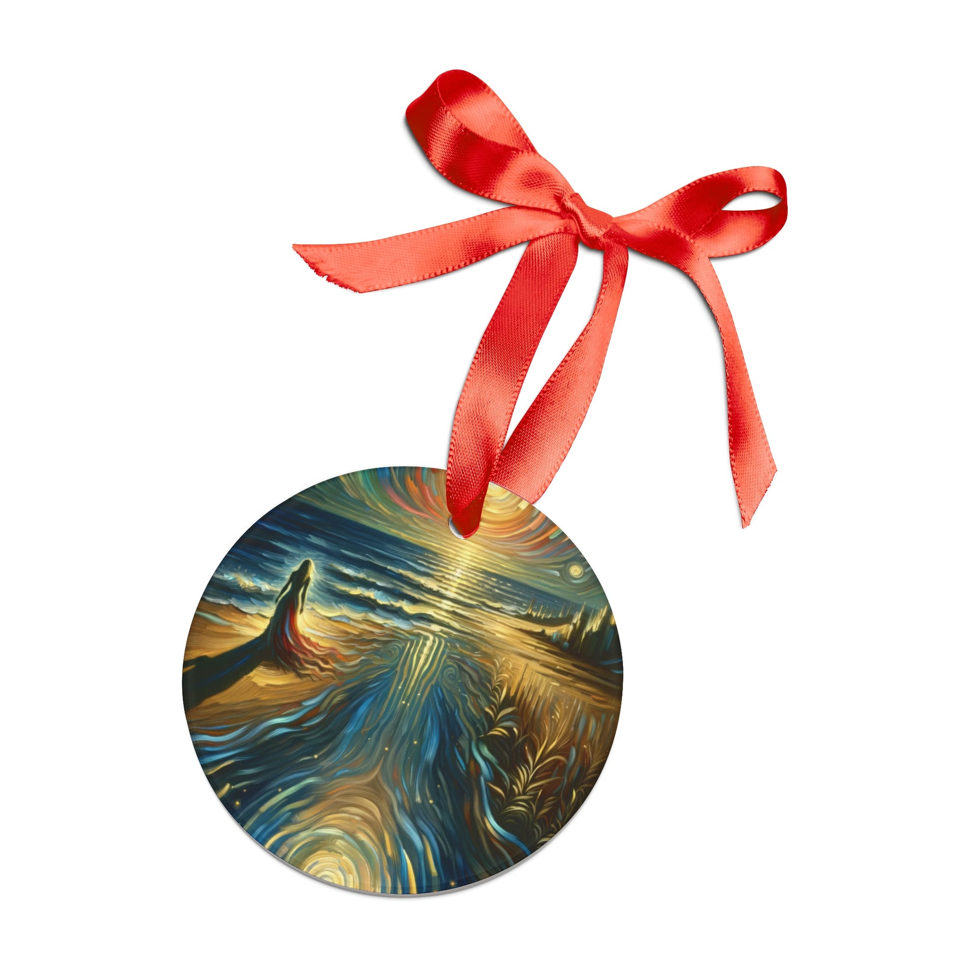Solitary Evening Departure Acrylic Ornament with Ribbon - ATUH.ART