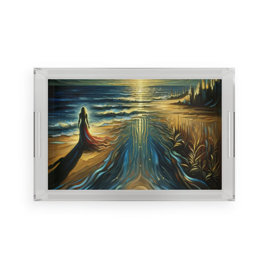 Solitary Evening Departure Acrylic Serving Tray - ATUH.ART
