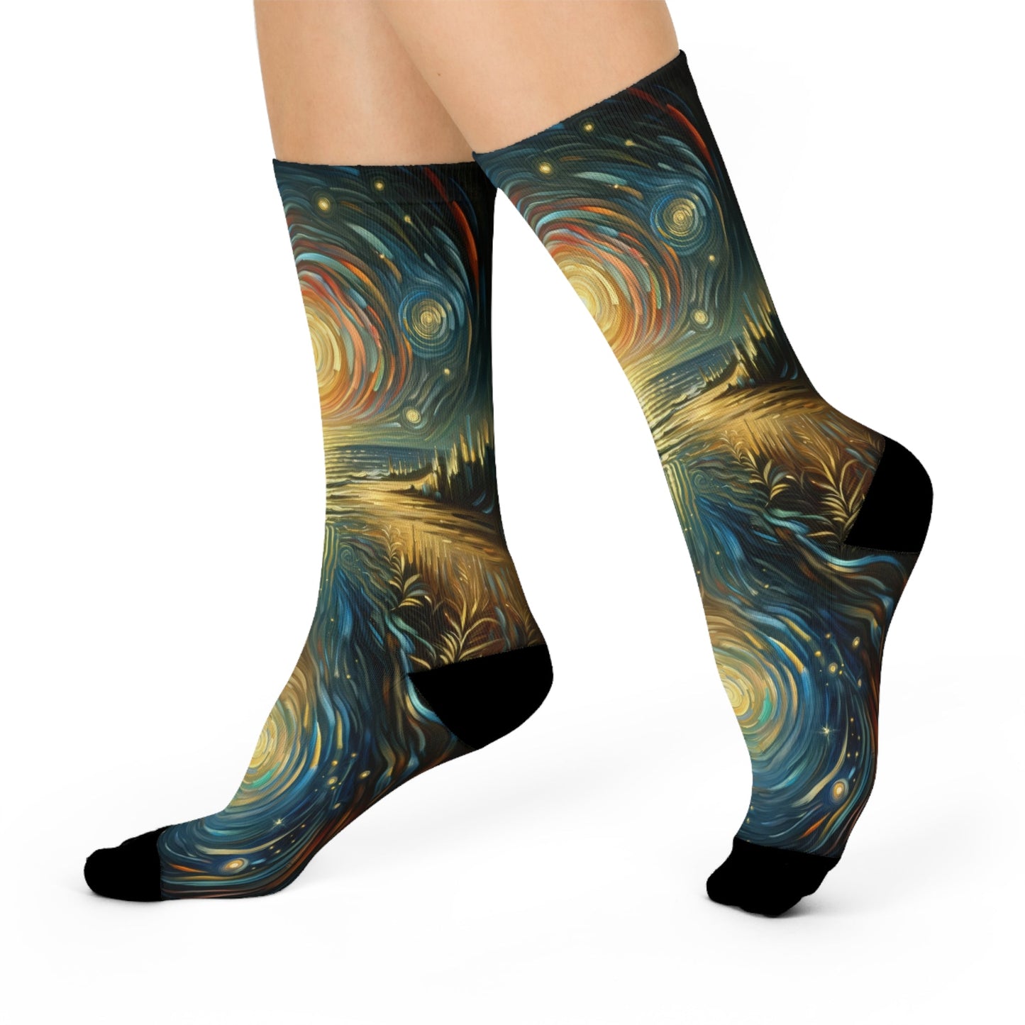 Solitary Evening Departure Cushioned Crew Socks - ATUH.ART