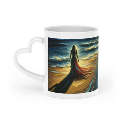 Solitary Evening Departure Heart-Shaped Mug - ATUH.ART