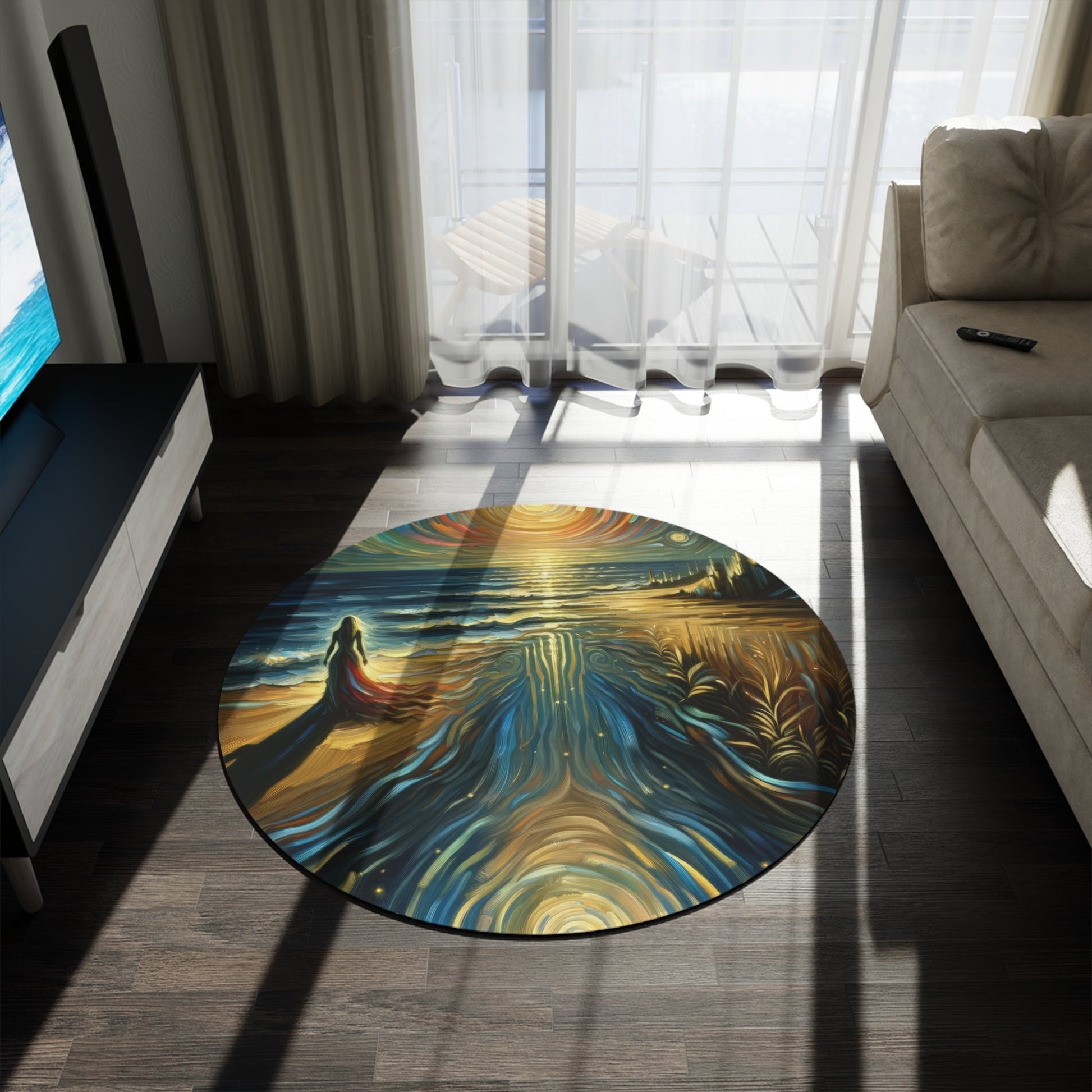 Solitary Evening Departure Round Rug - ATUH.ART