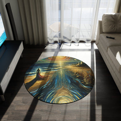 Solitary Evening Departure Round Rug - ATUH.ART