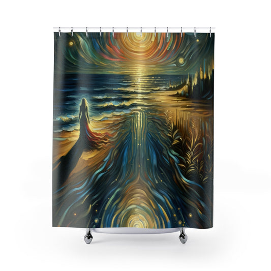 Solitary Evening Departure Shower Curtains - ATUH.ART
