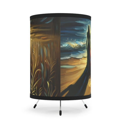 Solitary Evening Departure Tripod Lamp with High-Res Printed Shade, US\CA plug - ATUH.ART