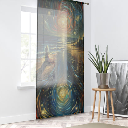 Solitary Evening Departure Window Curtain - ATUH.ART