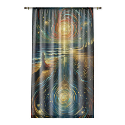 Solitary Evening Departure Window Curtain - ATUH.ART