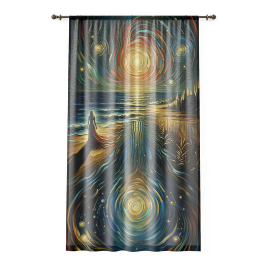 Solitary Evening Departure Window Curtain - ATUH.ART