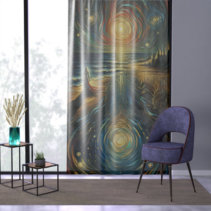 Solitary Evening Departure Window Curtain - ATUH.ART