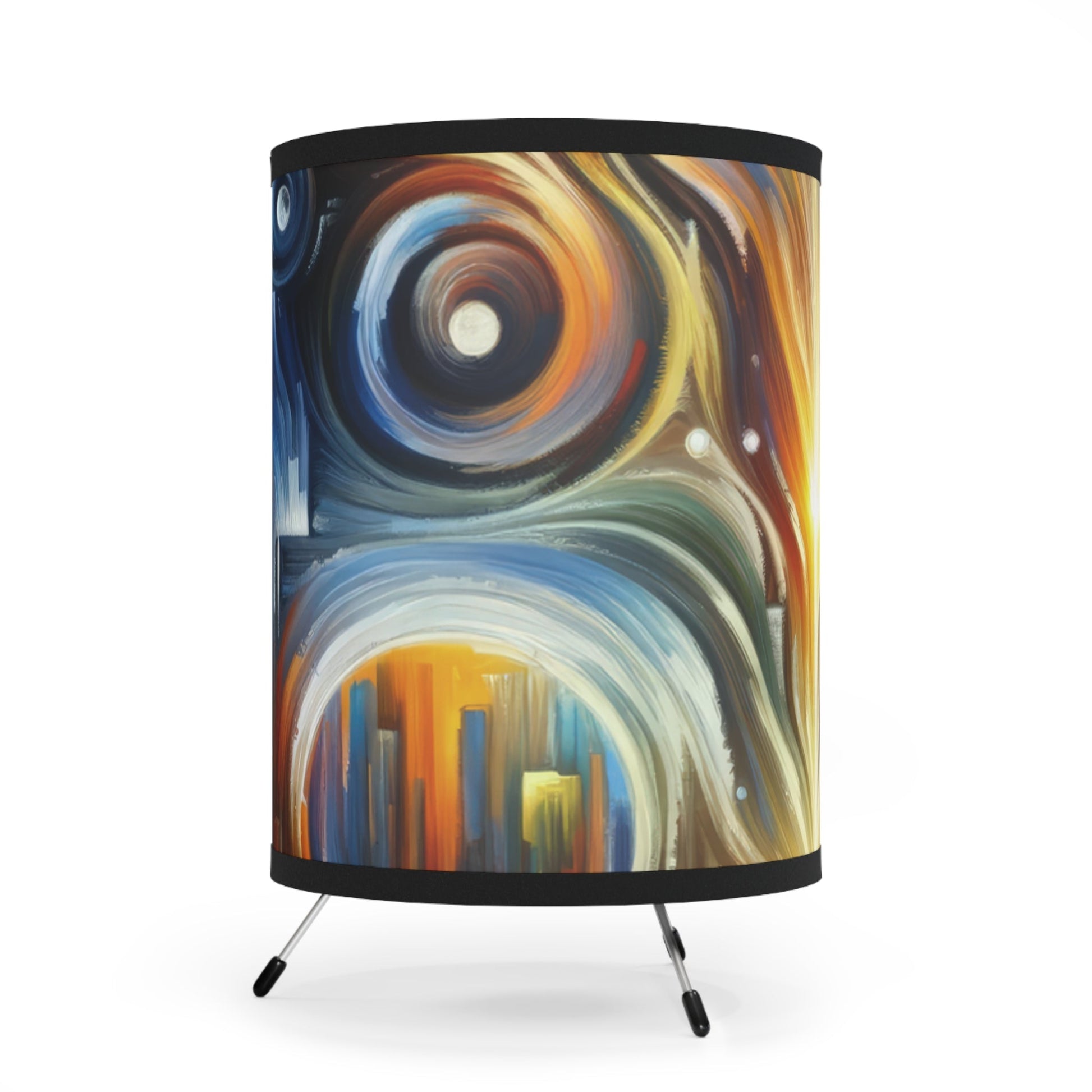 Sovereign Integral Transformation Tripod Lamp with High-Res Printed Shade, US\CA plug - ATUH.ART