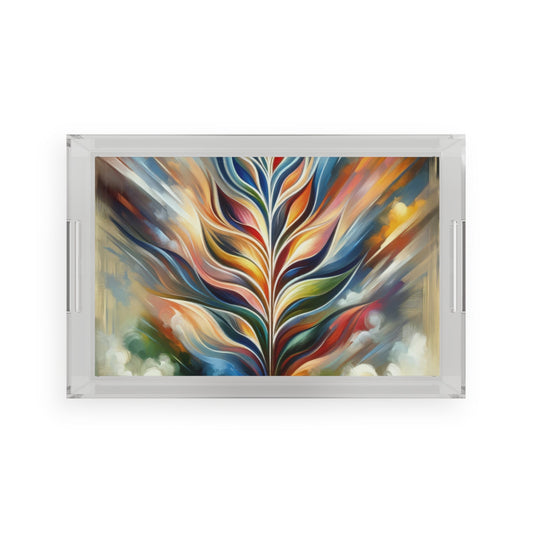 Sovereign Radiance Cultivation Acrylic Serving Tray - ATUH.ART