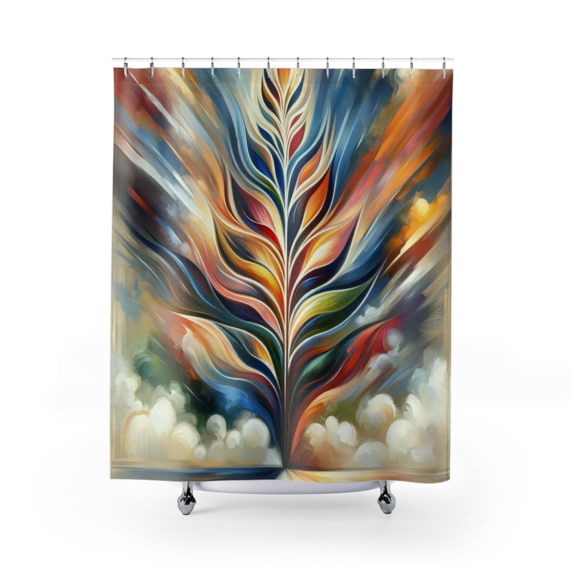 Sovereign Radiance Cultivation Shower Curtains - ATUH.ART
