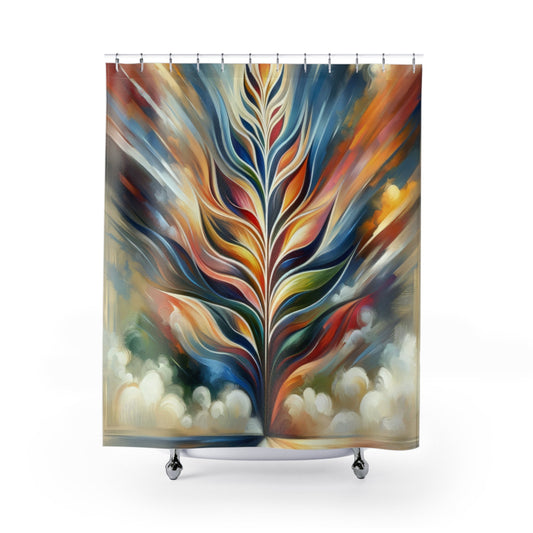 Sovereign Radiance Cultivation Shower Curtains - ATUH.ART