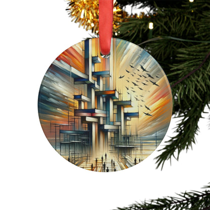 Sovereign Reflective Scaffolding Acrylic Ornament with Ribbon - ATUH.ART