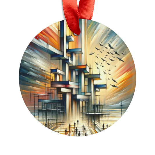 Sovereign Reflective Scaffolding Acrylic Ornament with Ribbon - ATUH.ART