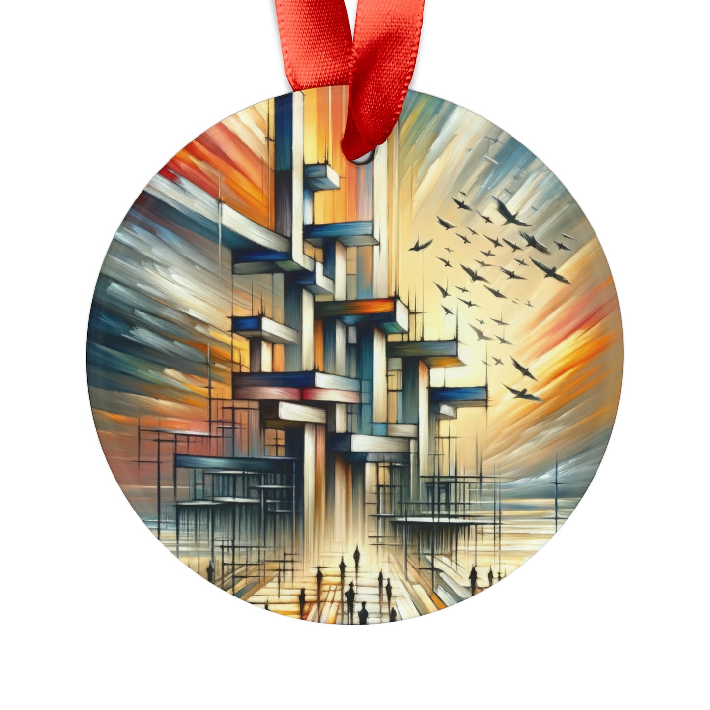 Sovereign Reflective Scaffolding Acrylic Ornament with Ribbon - ATUH.ART