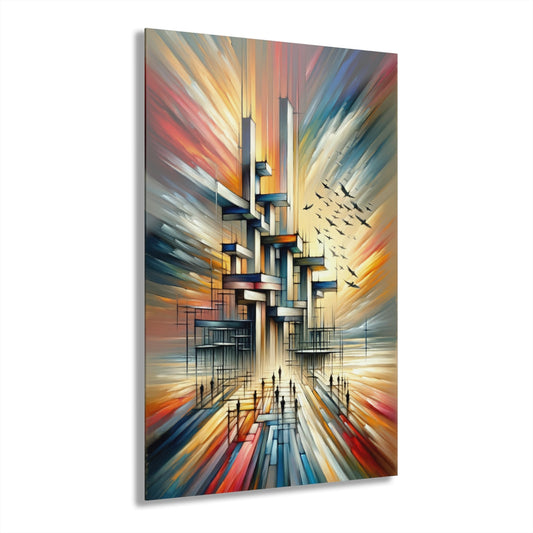 Sovereign Reflective Scaffolding Acrylic Prints (French Cleat Hanging) - ATUH.ART