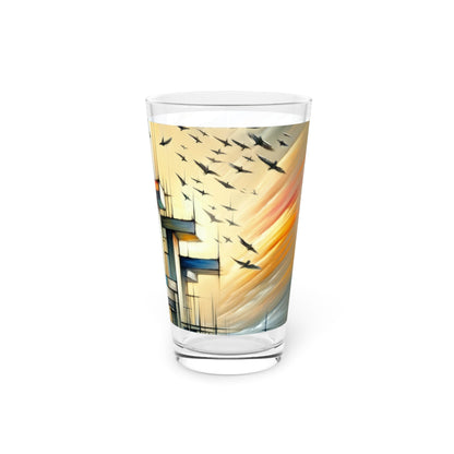 Sovereign Reflective Scaffolding Pint Glass, 16oz - ATUH.ART