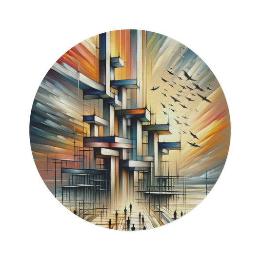 Sovereign Reflective Scaffolding Round Rug - ATUH.ART