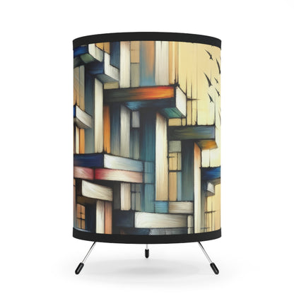 Sovereign Reflective Scaffolding Tripod Lamp with High-Res Printed Shade, US\CA plug - ATUH.ART