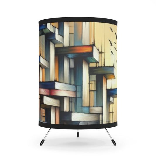 Sovereign Reflective Scaffolding Tripod Lamp with High-Res Printed Shade, US\CA plug - ATUH.ART