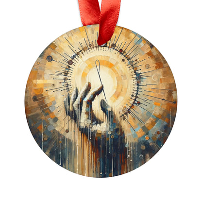 Sovereign Reflective Tachism Acrylic Ornament with Ribbon - ATUH.ART
