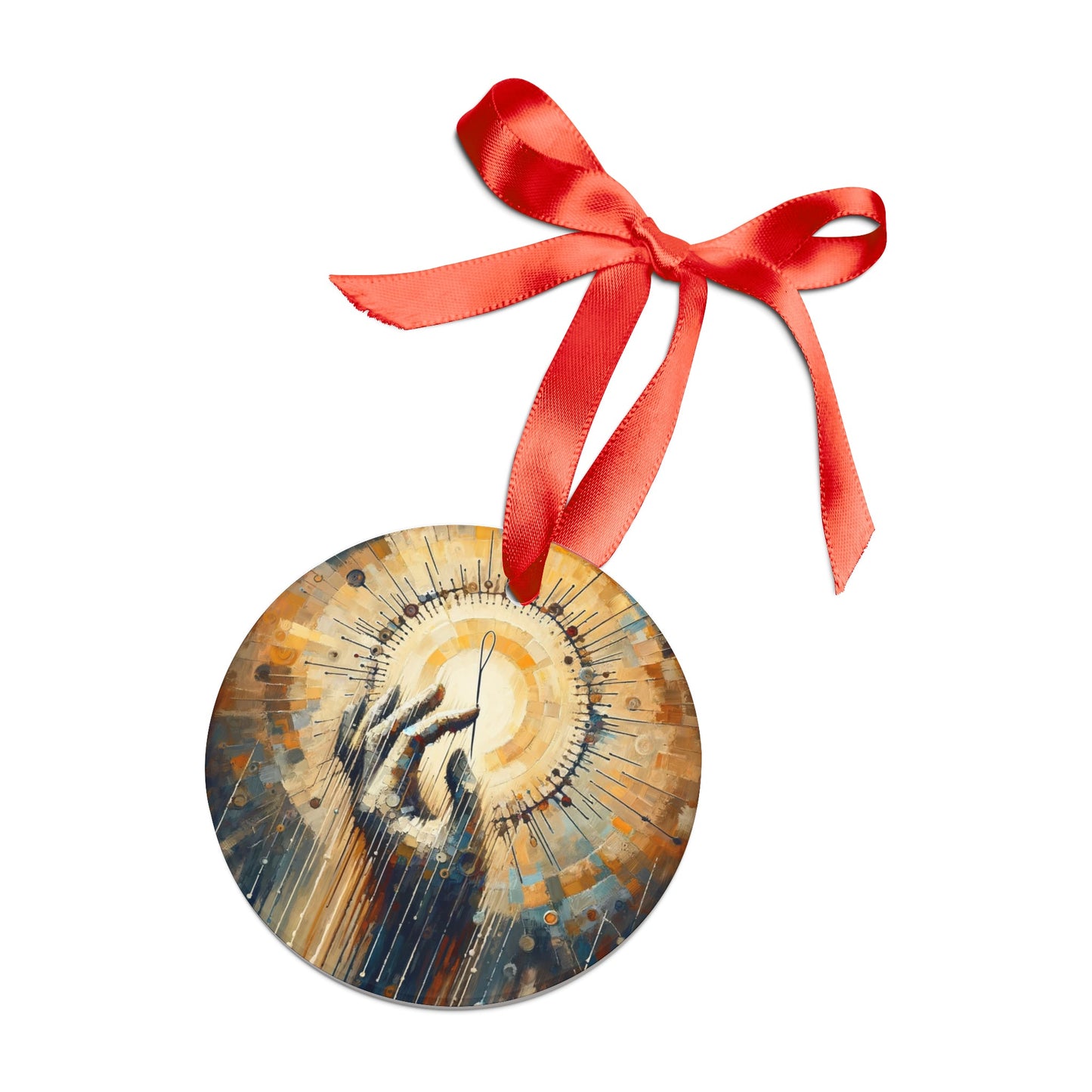 Sovereign Reflective Tachism Acrylic Ornament with Ribbon - ATUH.ART
