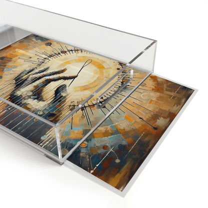 Sovereign Reflective Tachism Acrylic Serving Tray - ATUH.ART