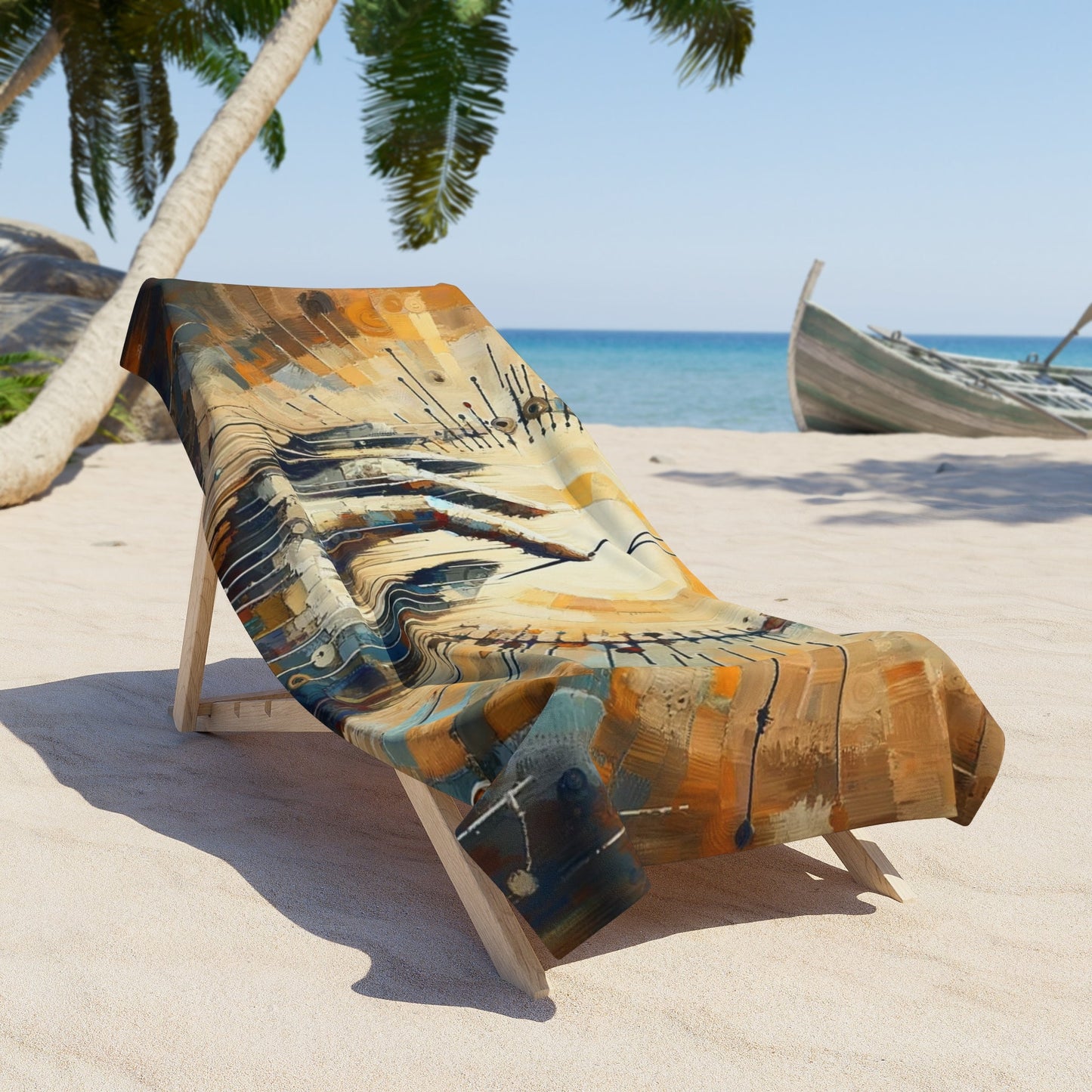 Sovereign Reflective Tachism Beach Towel - ATUH.ART