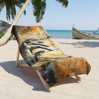 Sovereign Reflective Tachism Beach Towel - ATUH.ART