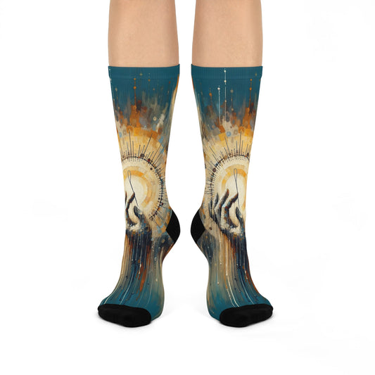 Sovereign Reflective Tachism Cushioned Crew Socks - ATUH.ART