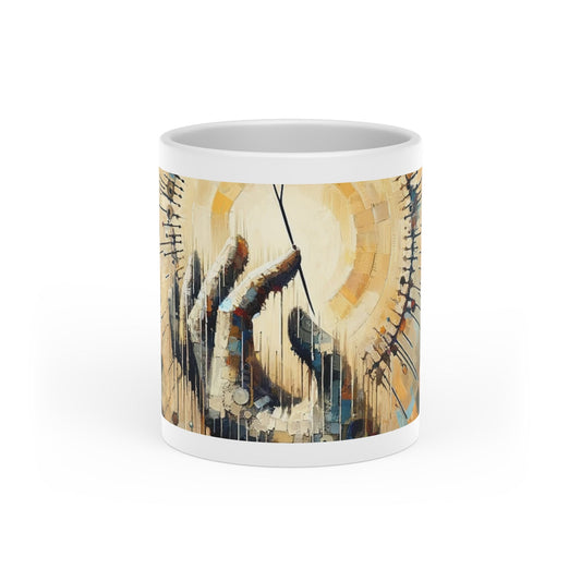 Sovereign Reflective Tachism Heart-Shaped Mug - ATUH.ART