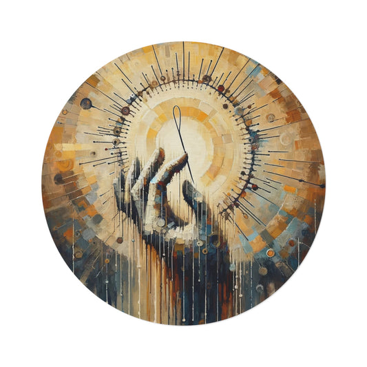 Sovereign Reflective Tachism Round Rug - ATUH.ART