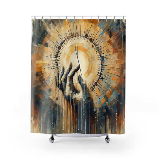 Sovereign Reflective Tachism Shower Curtains - ATUH.ART
