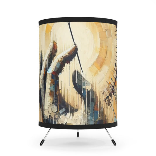Sovereign Reflective Tachism Tripod Lamp with High-Res Printed Shade, US\CA plug - ATUH.ART