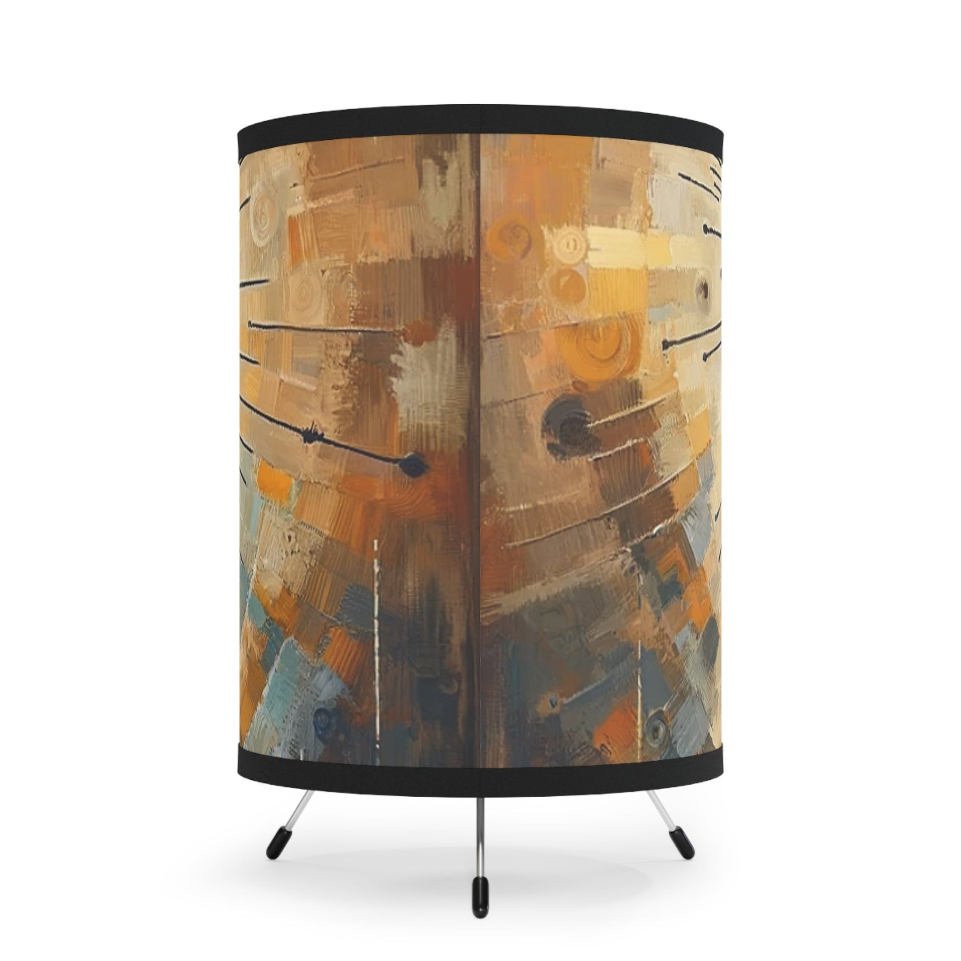 Sovereign Reflective Tachism Tripod Lamp with High-Res Printed Shade, US\CA plug - ATUH.ART