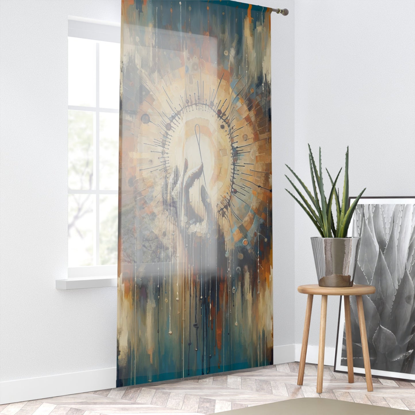 Sovereign Reflective Tachism Window Curtain - ATUH.ART