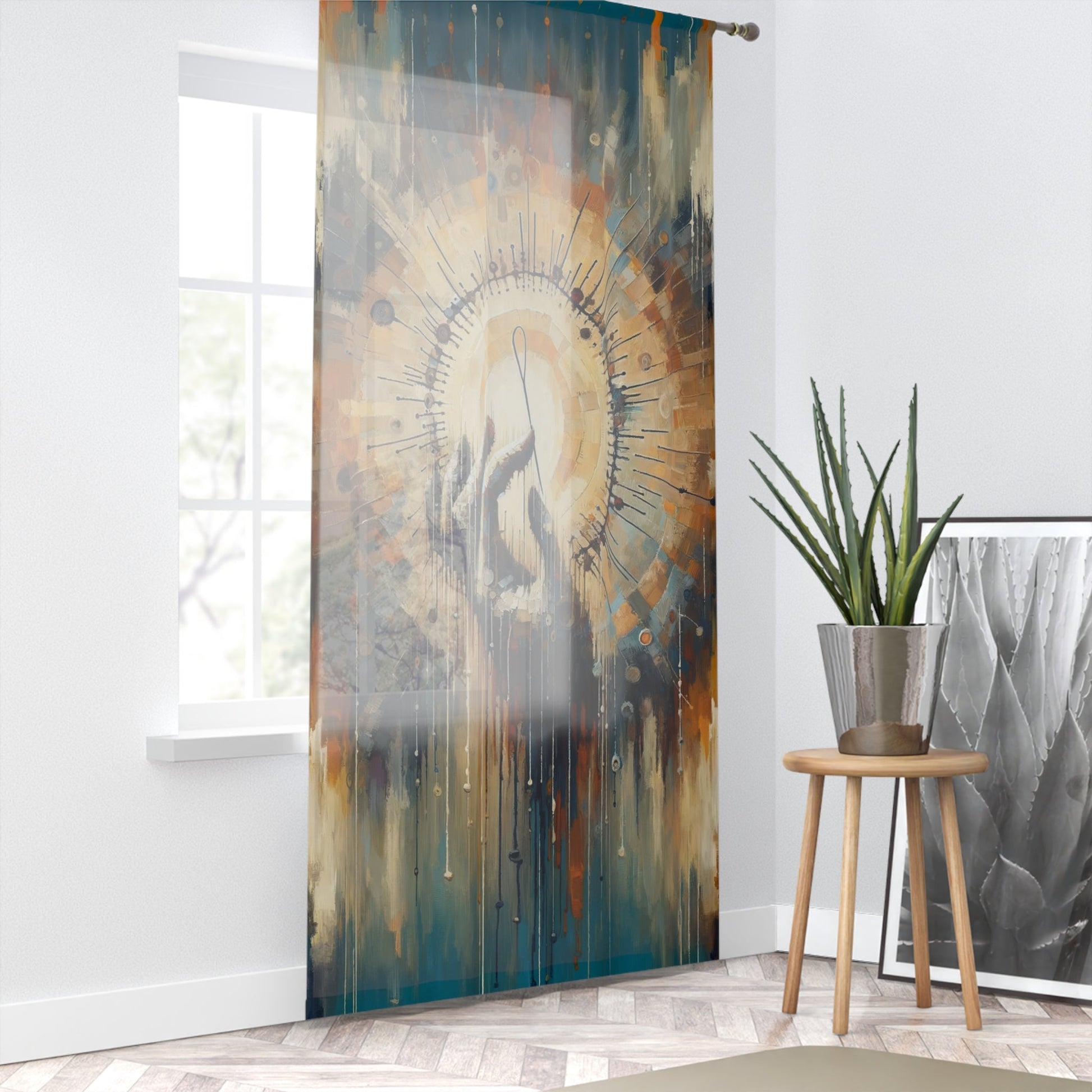 Sovereign Reflective Tachism Window Curtain - ATUH.ART