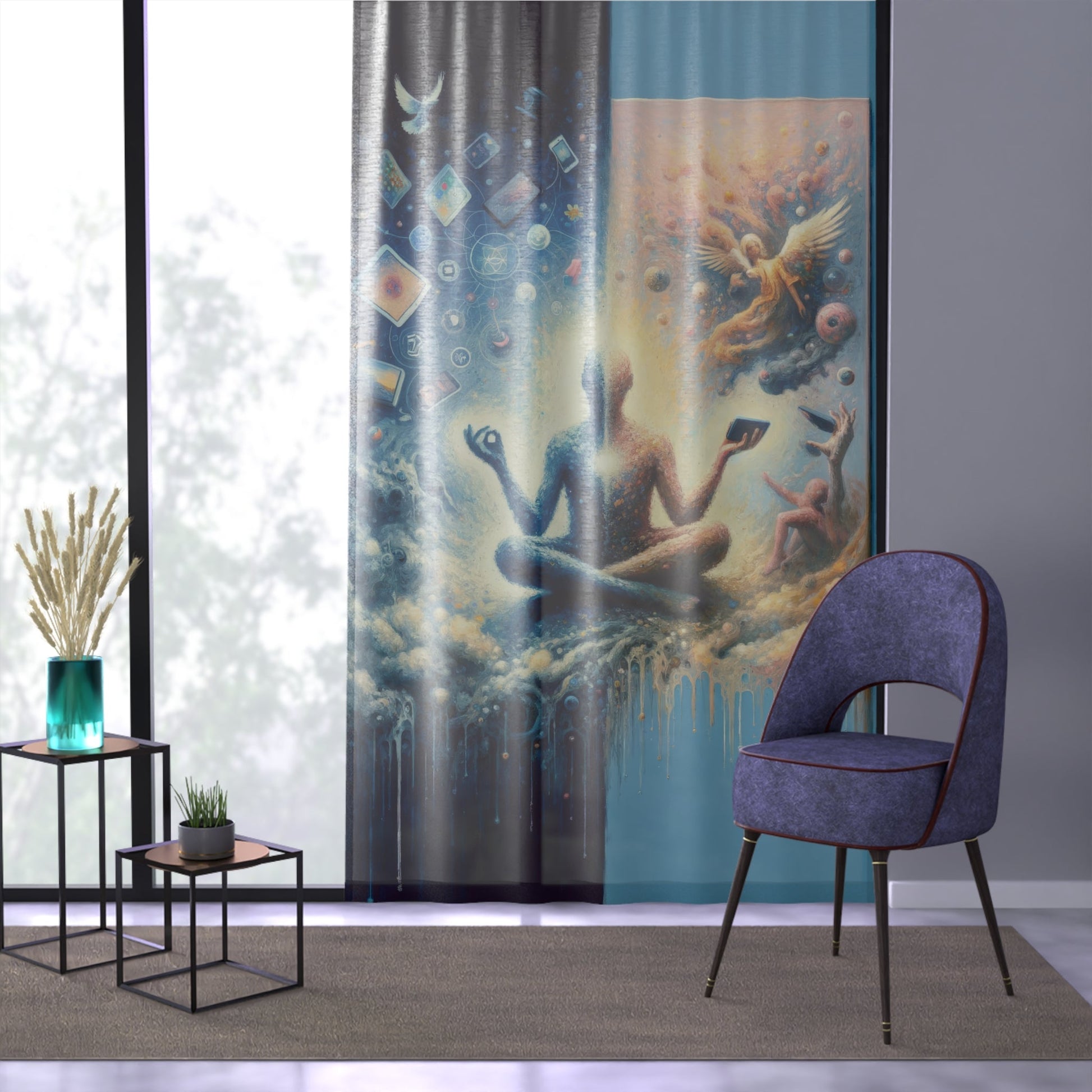 Spiritual Choice Transcendence Window Curtain - ATUH.ART