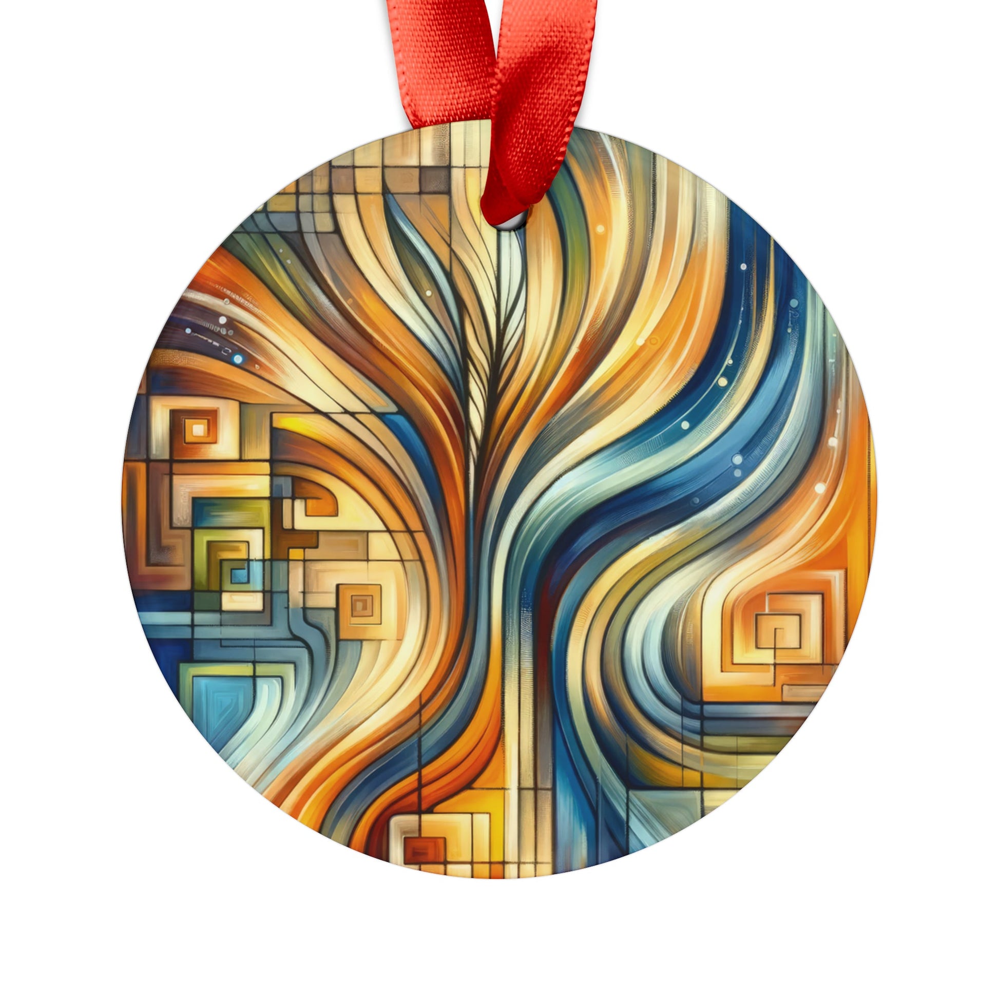Spiritual Tachism Connection Acrylic Ornament with Ribbon - ATUH.ART