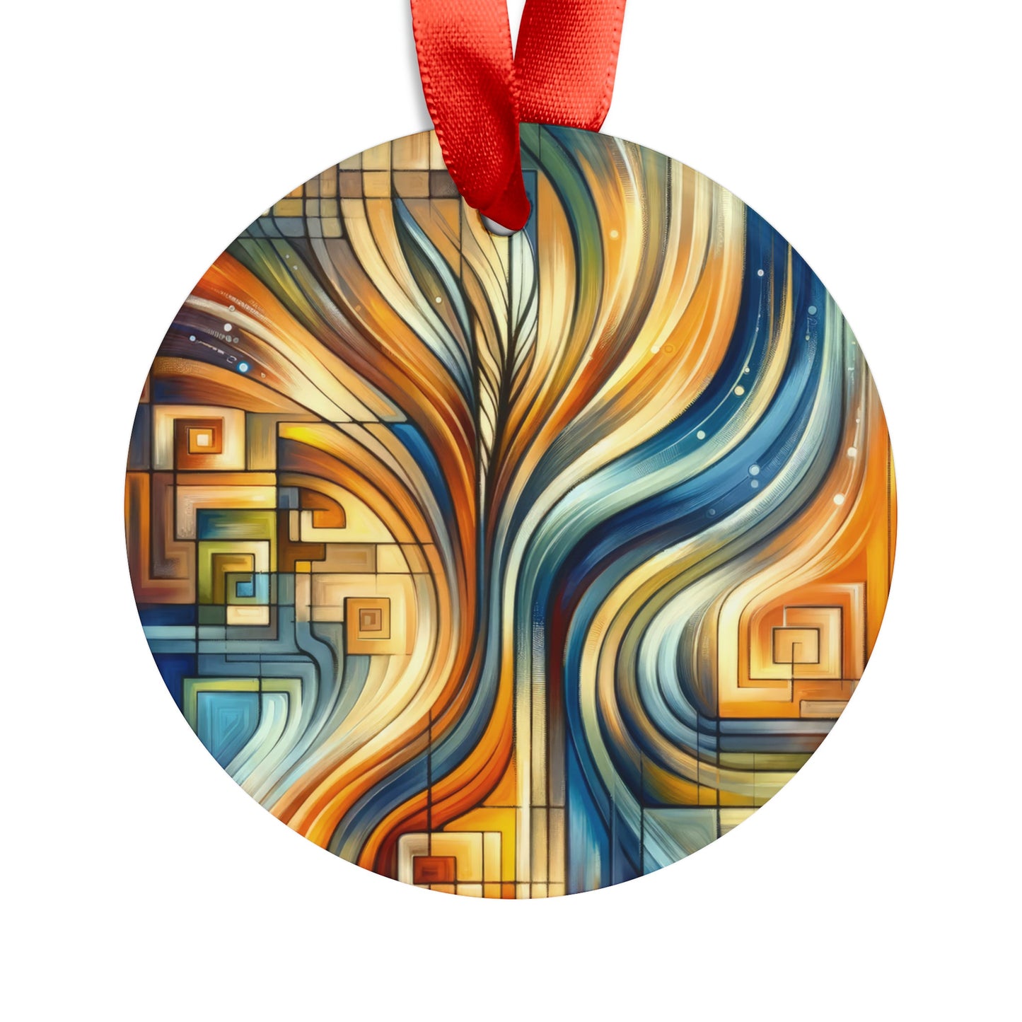 Spiritual Tachism Connection Acrylic Ornament with Ribbon - ATUH.ART