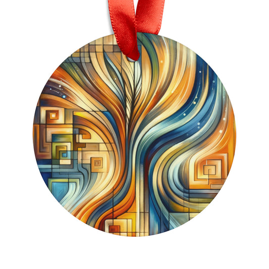 Spiritual Tachism Connection Acrylic Ornament with Ribbon - ATUH.ART
